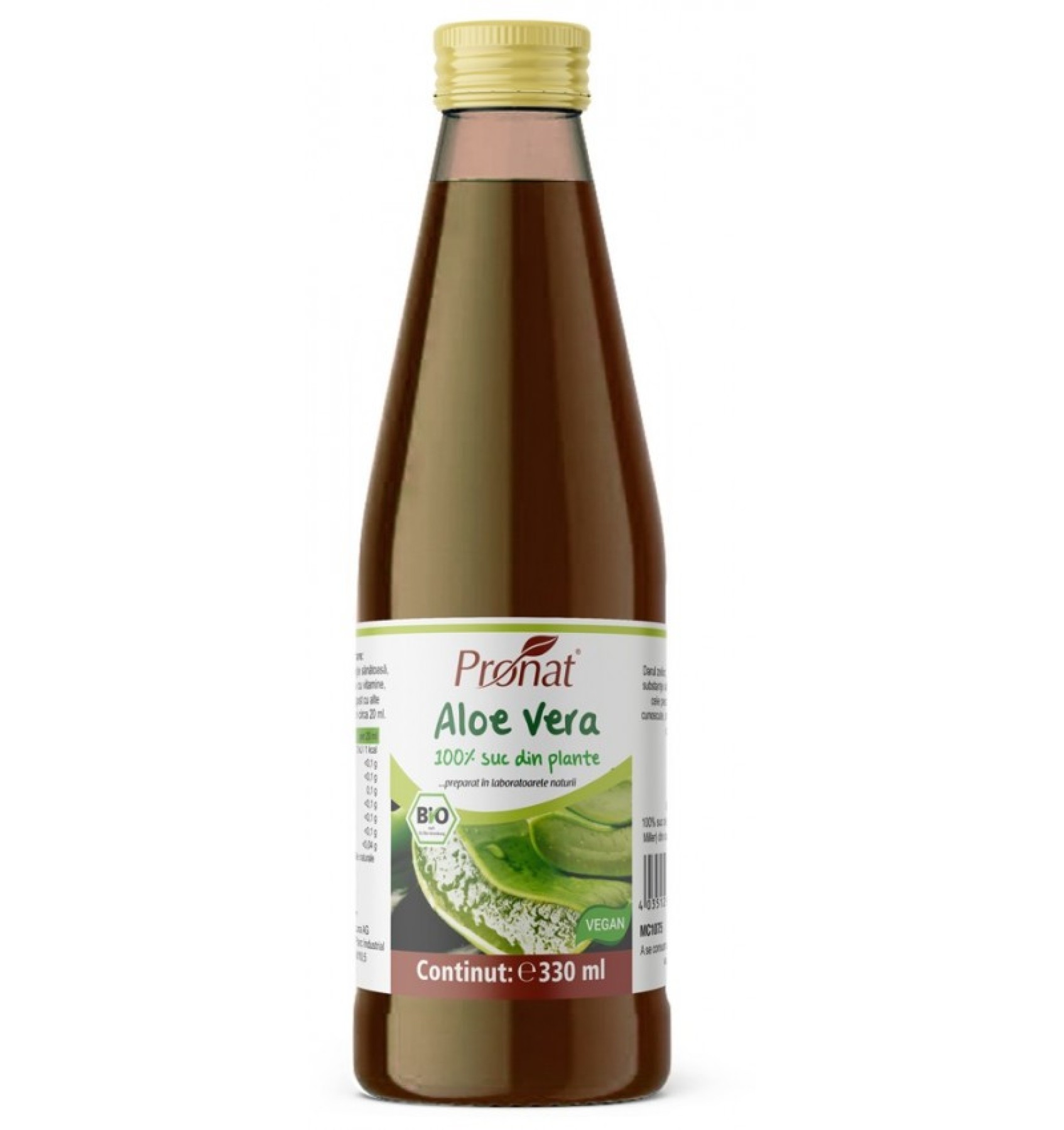 Suc de aloe vera 100%, bio, 330 ml