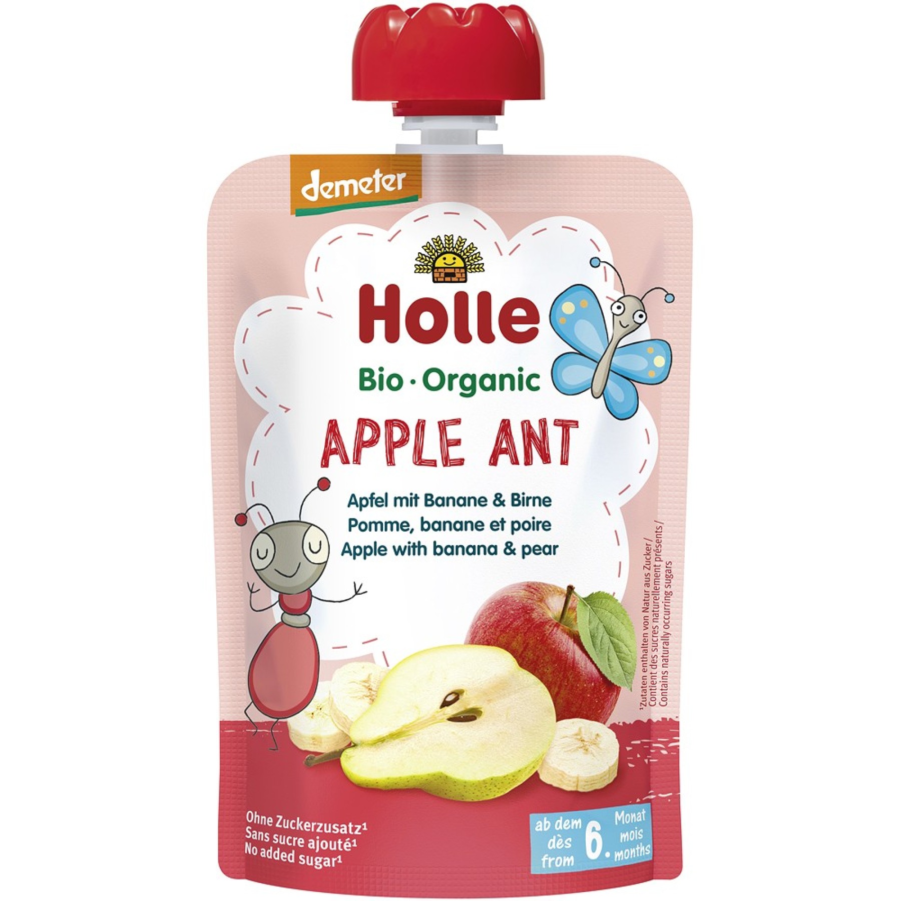 Piure bio de mere cu banane si pere pentru copii 6 luni - 100 g
