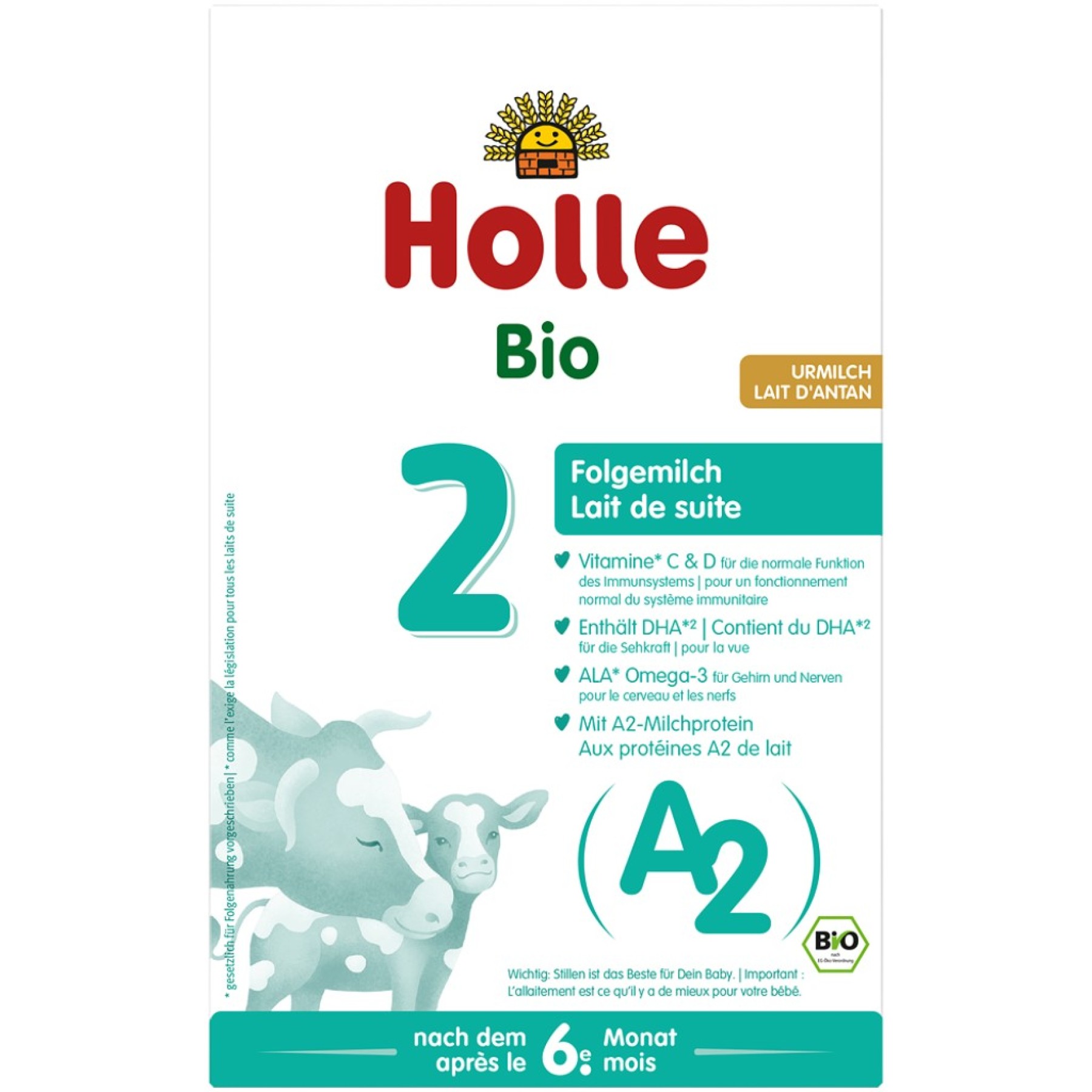 Lapte praf de vaca A2 pentru sugari 6 luni Formula 2, eco - 400 g