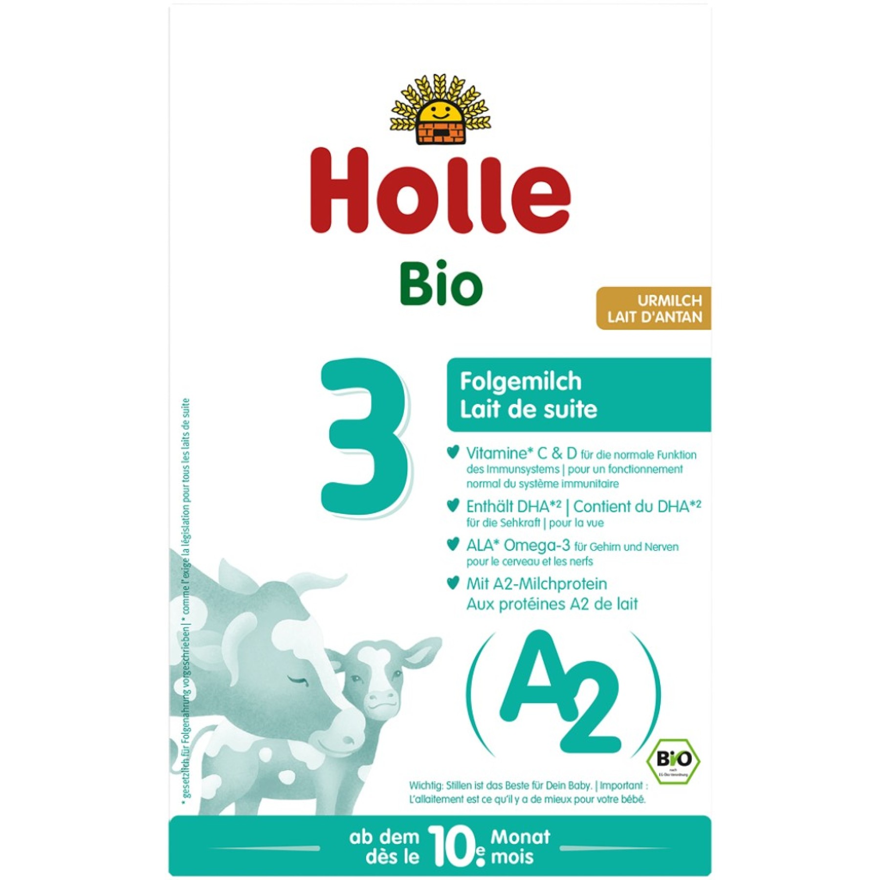 Lapte praf de vaca A2 pentru sugari 10 luni Formula 3, eco - 400 g