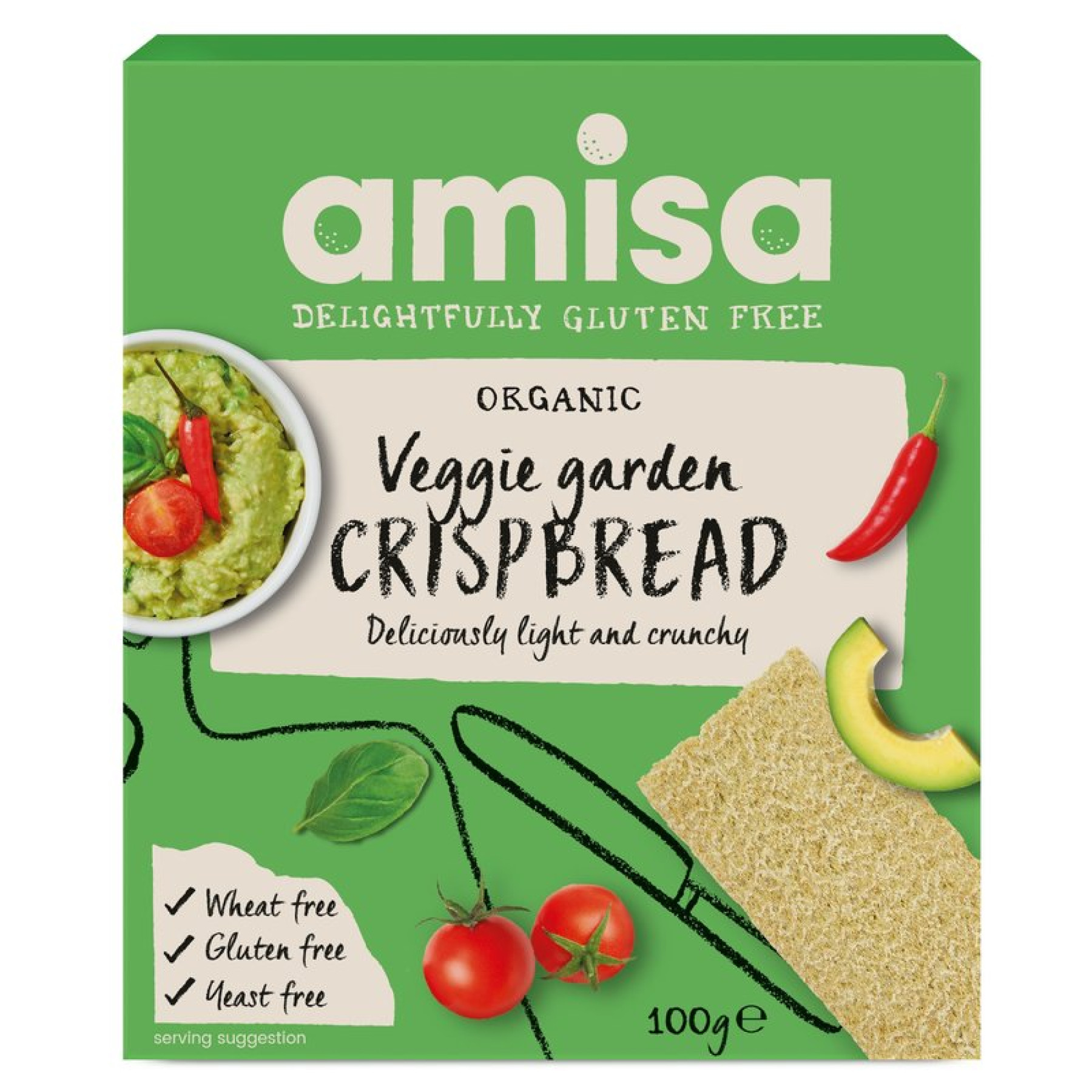 Crispbread veggie garden bio 100g Amisa