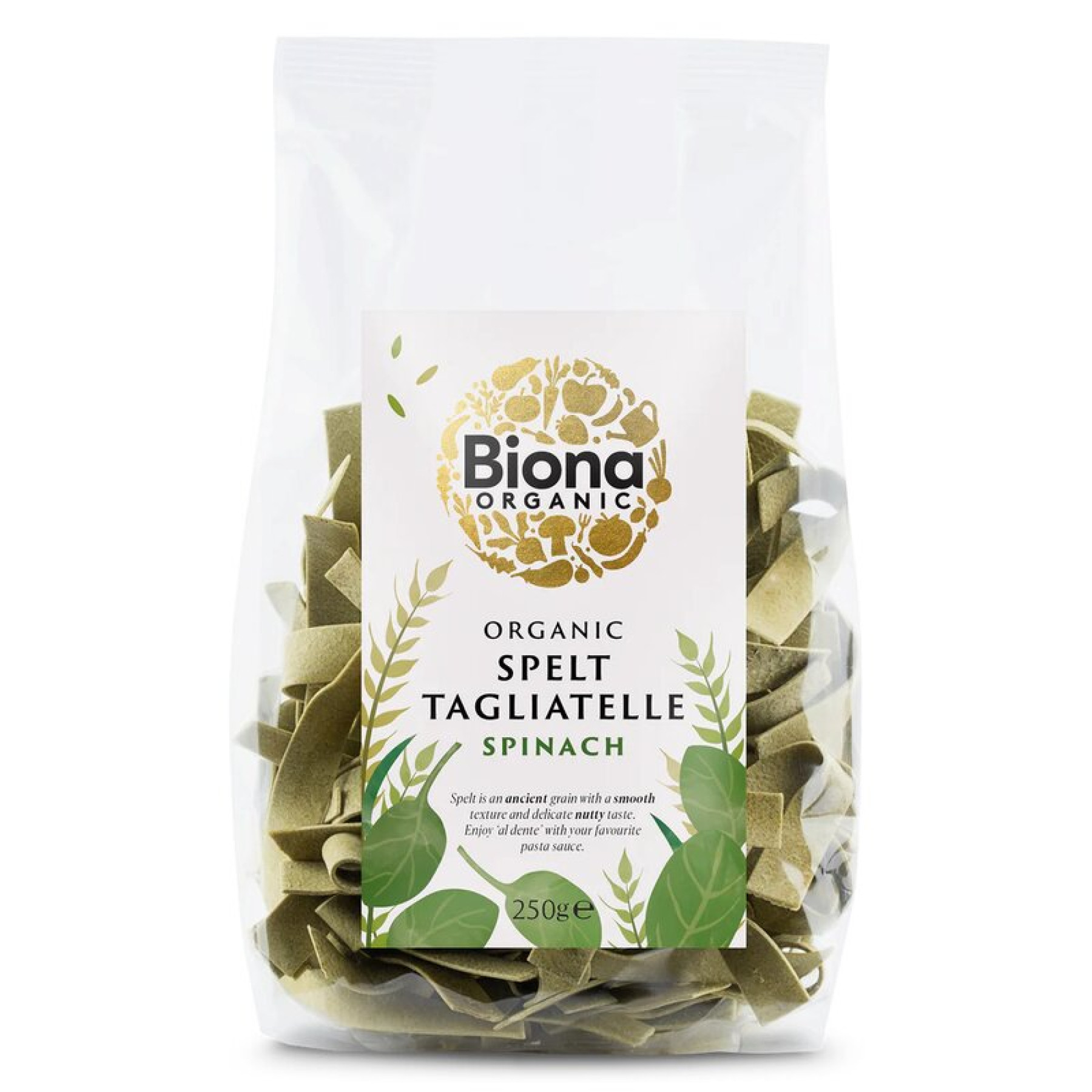 Tagliatelle din spelta cu spanac bio 250g Biona
