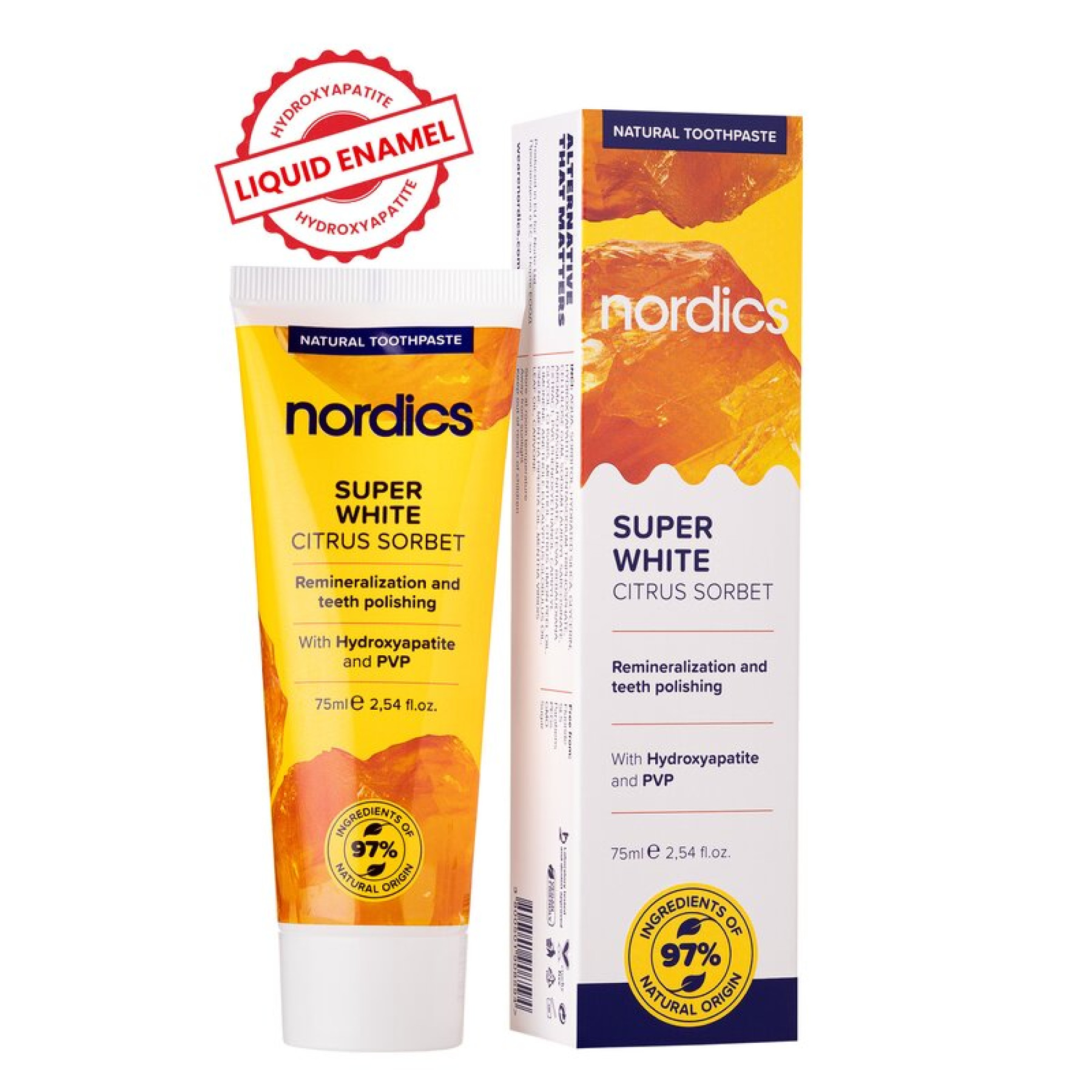 Pasta de dinti pentru albire cu citrice 75ml Nordics