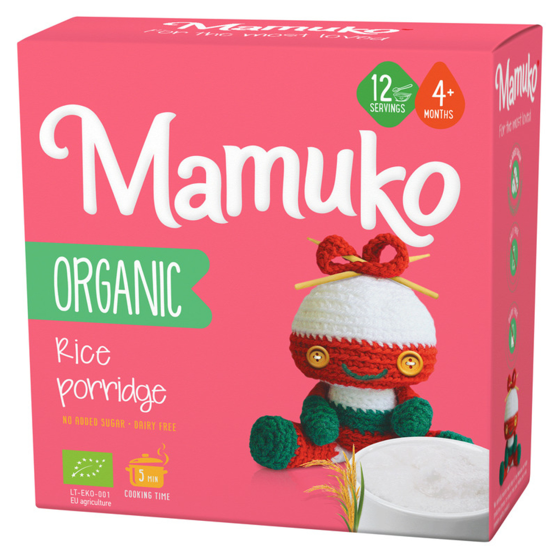 Porridge din orez bio, 4+ luni, 200g Mamuko
