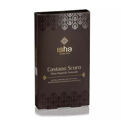 Vopsea de par naturala castaniu - inchis 100g Isha