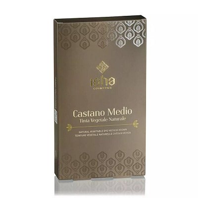 Vopsea de par naturala castaniu - mediu 100g Isha