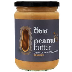 Crema de arahide crunchy bio 500g Obio