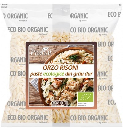 Orzo risoni, paste bio din grau dur, 300g