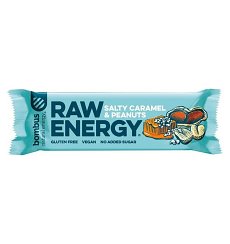 Baton energizant Raw Energy cu caramel sarat si arahide, 50 g
