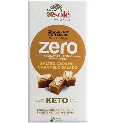 Ciocolata cu lapte si caramel sarat, îndulcita cu stevie, 100 g Chocolates