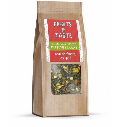 Ceai de fructe ceai verde cu capsuni si afine 80g