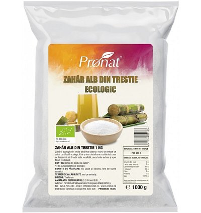 Zahar alb bio din trestie, 1kg