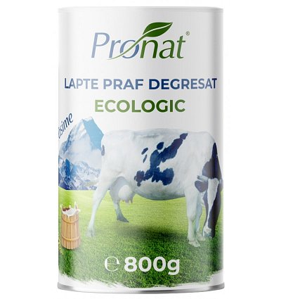 Lapte praf bio degresat, 1% grasime, 800g