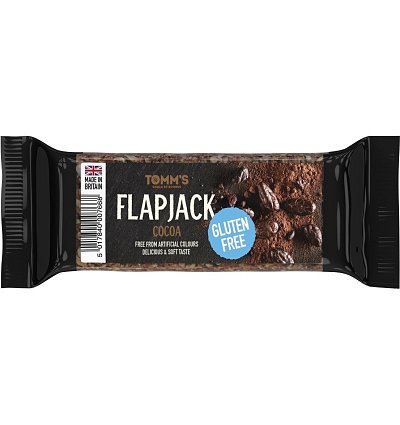Baton energizant flapjack tomm\'s, cu cacao, fara gluten 100g