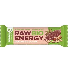 Baton energizant bio, Raw Energy, cu arahide si cacao 50g