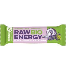 Baton energizant bio, Raw Energy, cu coacaze negre si nuca de cocos 50g