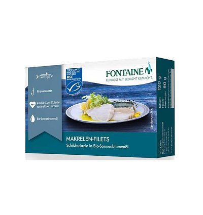 File de macrou fara piele fara oase in ulei bio de floarea-soarelui - 125 g