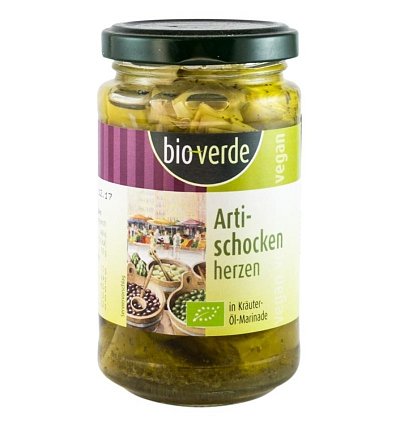 Verde Inimi Bio de anghinare, marinate in ulei si verdeturi, 200 g