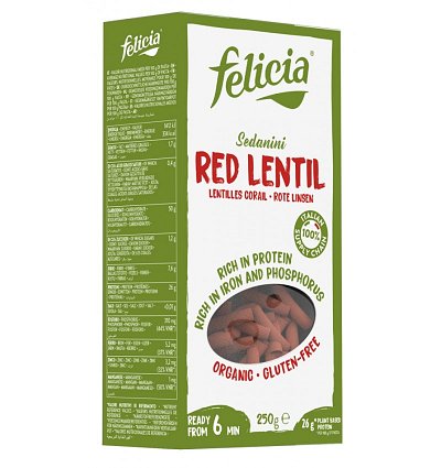 Sedanini bio din linte rosie, 250g