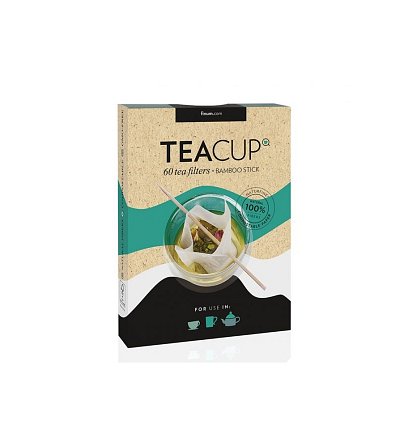 Teacup set, 60 de filtre naturfine pentru ceai + bastonaș de bambus, riensch&