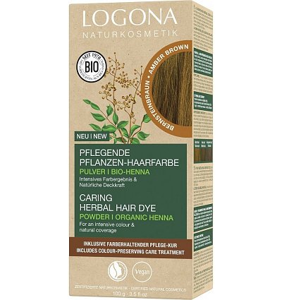 Vopsea de par bio pe baza de plante, maro Chihlimbar 100g