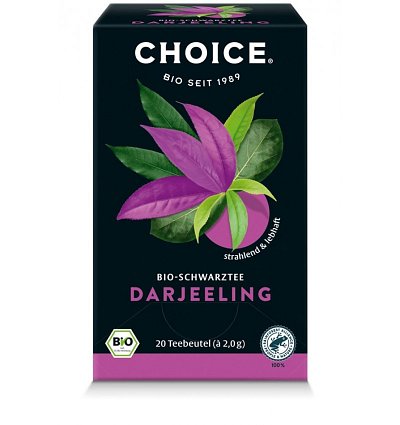 Ceai negru bio Darjeeling, 20 pliculete a 2 g / 40,0 g Choice®