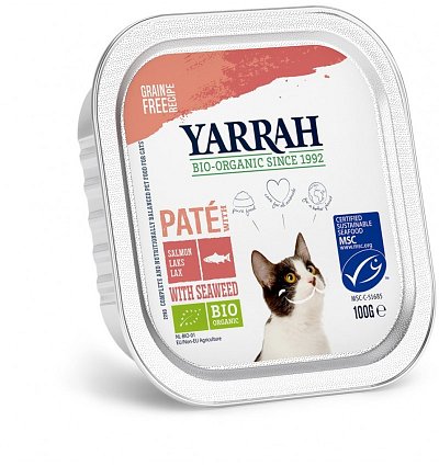 Hrana umeda bio pentru pisici, pate cu somon si alge marine, 100g