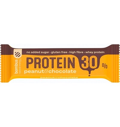 Baton proteic cu arahide si ciocolata, 30% proteine, 50g