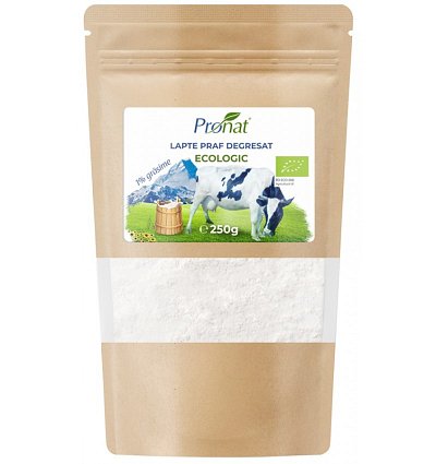 Lapte praf bio degresat, 1% grasime, 250g