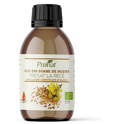 Ulei BIO din boabe de mustar presat la rece, 100 ml