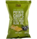 Chipsuri bio putin sarate, prajite in ulei de masline, 100g