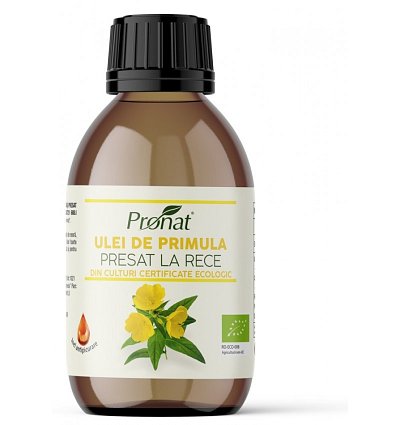 Ulei BIO de primula (luminita de seara) presat la rece, 100 ml