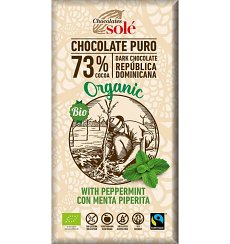 Ciocolata neagra cu menta BIO si Fairtrade 73% cacao, 100g Chocolates