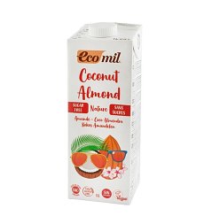 Bautura vegetala de cocos cu migdale, fara zahar, Bio, 1L