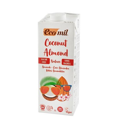 Bautura vegetala de cocos cu migdale, fara zahar, Bio, 1L