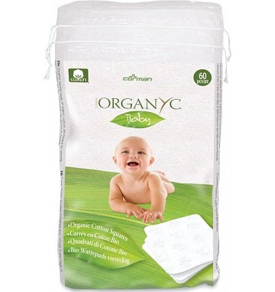 Dischete patrate baby din bumbac organic 60 buc