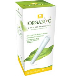 Tampoane REGULAR din bumbac organic, cu aplicator 16 buc