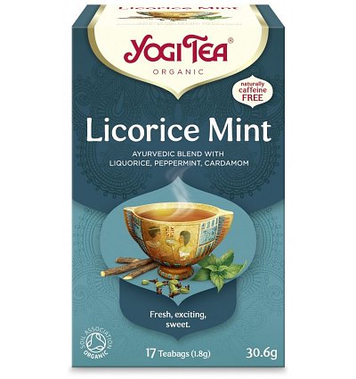 Ceai Bio LEMN DULCE si MENTA, 17 pliculete 30.6 g Yogi