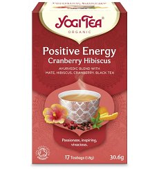 Ceai Bio ENERGIE POZITIVA Merisor si Hibiscus, 17 pliculete 30.6 g Yogi