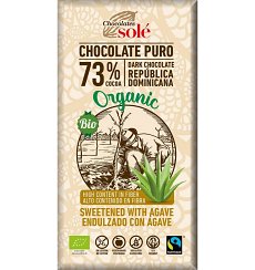 Ciocolata neagra BIO cu sirop de Agave, 73% cacao, 100 g Chocolates