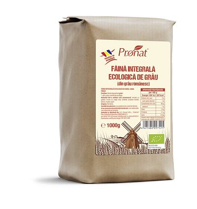 Faina integrala de grau bio, 1kg