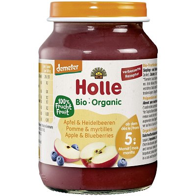 Piure bio de mere si afine pentru copii 5 luni - 190 g