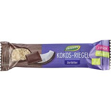 Baton bio de cocos cu glazura de ciocolata amaruie - 40 g