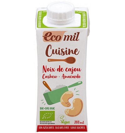 Crema vegetala bio pentru gatit din caju, 200ml ecomil cuisine