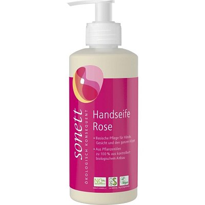 Sapun lichid cu trandafir bio pentru maini si corp - 300 ml
