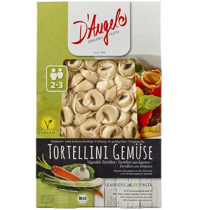 Tortellini bio cu legume, 250g D\\\'Angelo Pasta