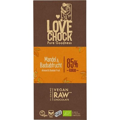 Ciocolata raw vegana cu migdale si baobab, eco - 70 g