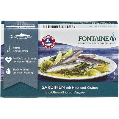 Sardine premium in ulei de masline extravirgin, 120g