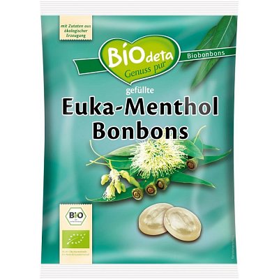 Bomboane bio cu eucalipt si mentol - 75 g
