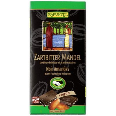 Ciocolata bio amaruie cu migdale si 55% cacao HIH - 80 g